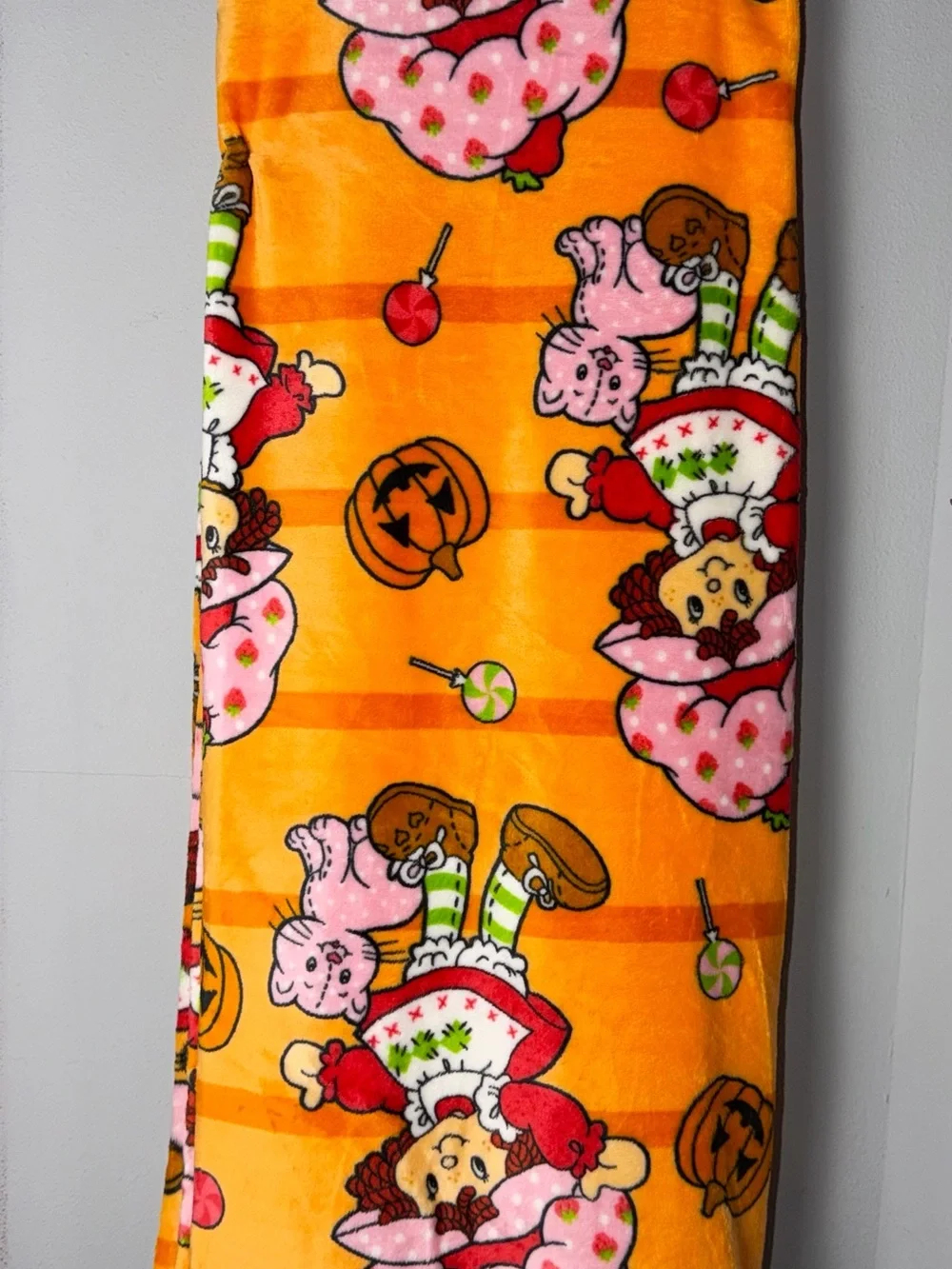 Strawberry Shortcake Orange Plush Throw Blanket - Kids Costume Accent 50 x 70 in